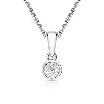 Серебряная подвеска с бриллиантами природными