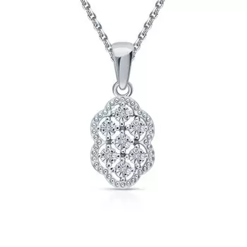 Серебряная подвеска с бриллиантами природными