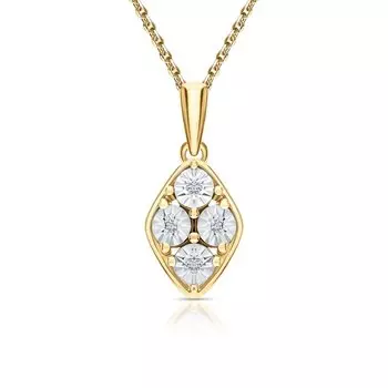 Серебряная подвеска с бриллиантами природными