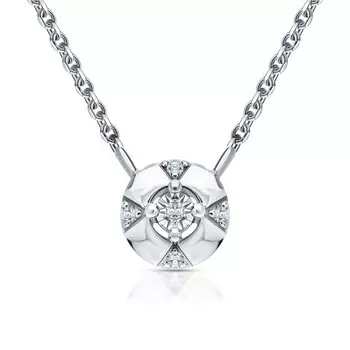 Серебряная подвеска с бриллиантами природными