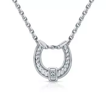 Серебряная подвеска с бриллиантами природными