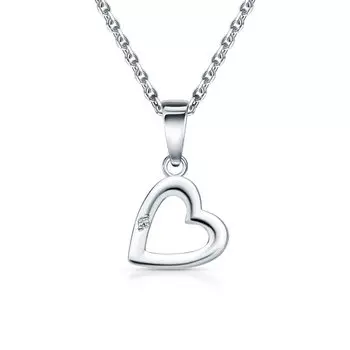 Серебряная подвеска с бриллиантами природными