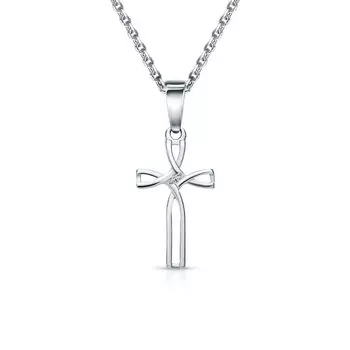 Серебряная подвеска с бриллиантами природными