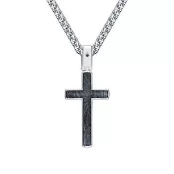 Серебряная подвеска с бриллиантами природными