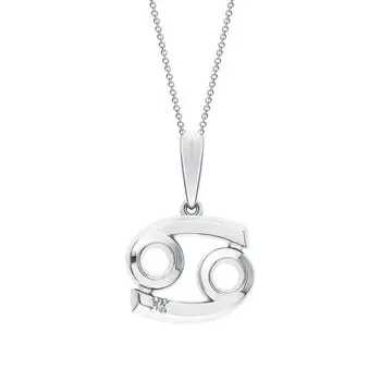 Серебряная подвеска с бриллиантами Рак