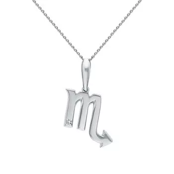 Серебряная подвеска с бриллиантами Скорпион