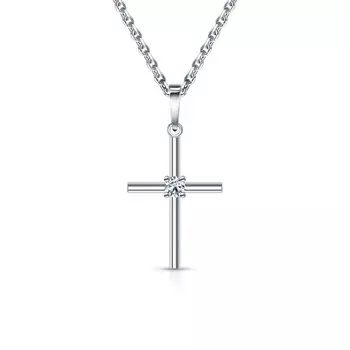 Серебряная подвеска с бриллиантами выращенными