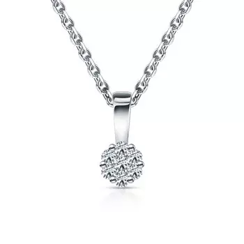 Серебряная подвеска с бриллиантами выращенными