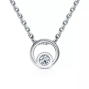 Серебряная подвеска с бриллиантами выращенными