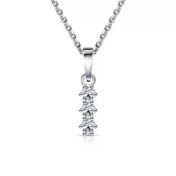 Серебряная подвеска с бриллиантами выращенными