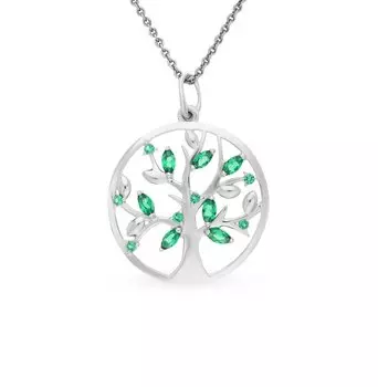 Серебряная подвеска с фианитами