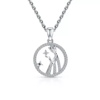 Серебряная подвеска с фианитами Дева