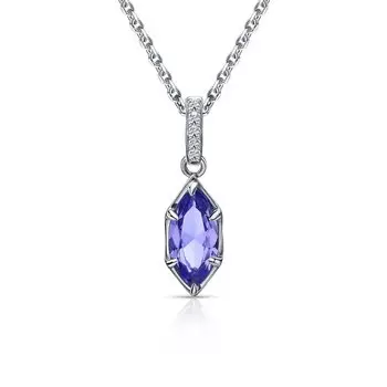 Серебряная подвеска с фианитами и алпанитом