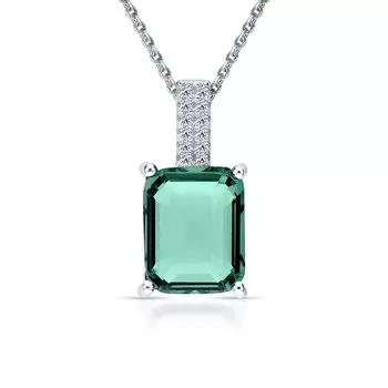 Серебряная подвеска с фианитами и алпанитом