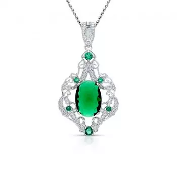 Серебряная подвеска с фианитами и алпанитом