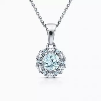 Серебряная подвеска с фианитами и аметистами природными