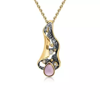 Серебряная подвеска с фианитами и аметистом