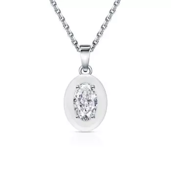 Серебряная подвеска с фианитами и керамикой