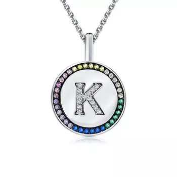 Серебряная подвеска с фианитами и корундом