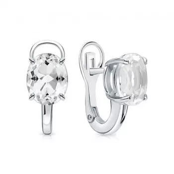 Серебряная подвеска с фианитами и кварцем природным