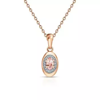 Серебряная подвеска с фианитами и морганитами природными