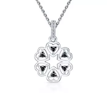 Серебряная подвеска с фианитами и сапфирами природными