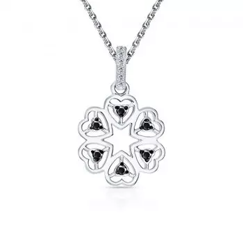 Серебряная подвеска с фианитами и сапфирами природными