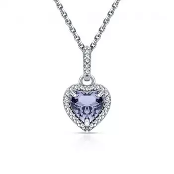 Серебряная подвеска с фианитами и синтетическим кварцем