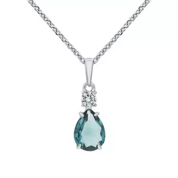 Серебряная подвеска с фианитами и синтетическим кварцем