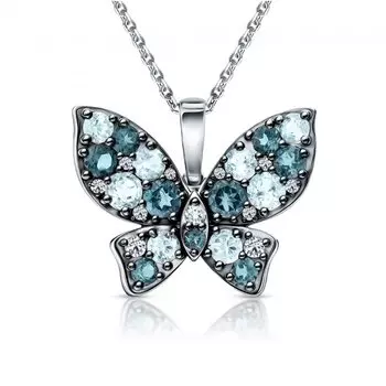 Серебряная подвеска с фианитами и топазами