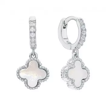 Серебряная подвеска с фианитами и топазами природными