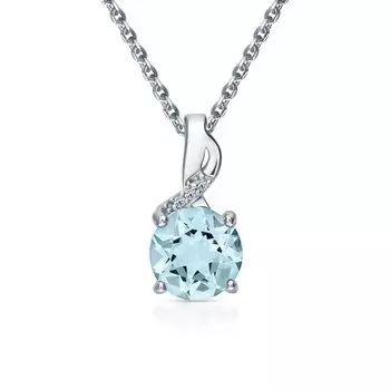 Серебряная подвеска с фианитами и топазами природными