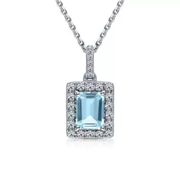 Серебряная подвеска с фианитами и топазами природными