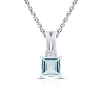 Серебряная подвеска с фианитами и топазами природными