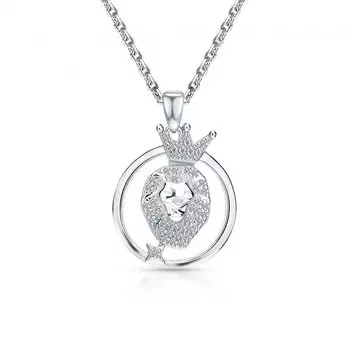 Серебряная подвеска с фианитами Лев