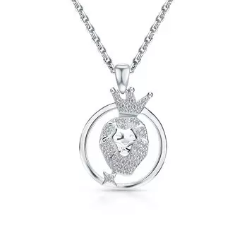 Серебряная подвеска с фианитами Лев