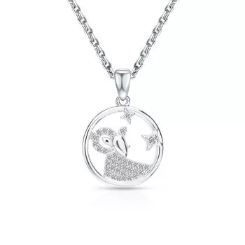 Серебряная подвеска с фианитами Овен