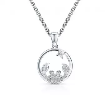 Серебряная подвеска с фианитами Рак