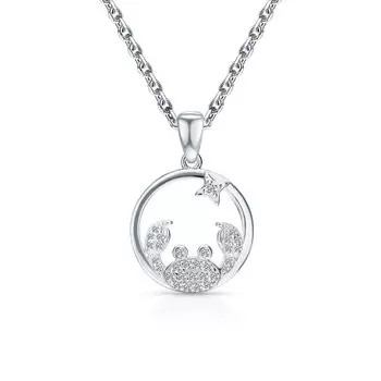 Серебряная подвеска с фианитами Рак