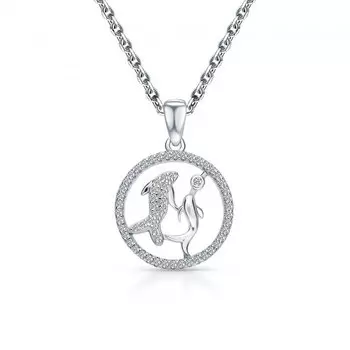 Серебряная подвеска с фианитами Рыбы