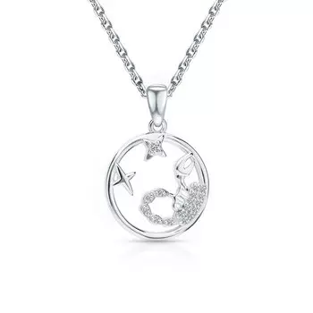 Серебряная подвеска с фианитами Скорпион