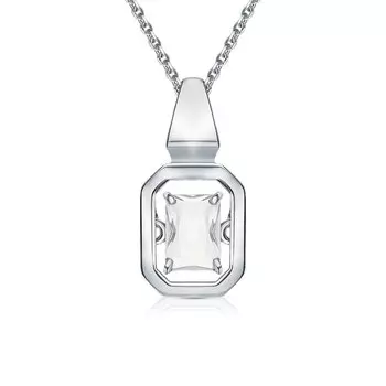 Серебряная подвеска с горным хрусталем природным