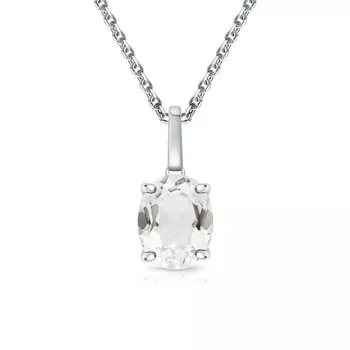 Серебряная подвеска с горным хрусталем природным