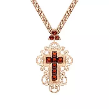 Серебряная подвеска с гранатами природными