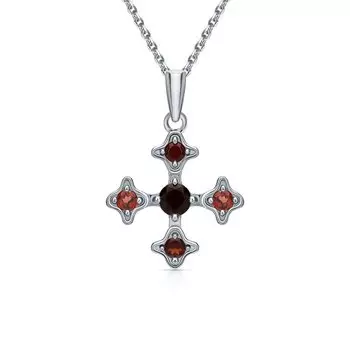 Серебряная подвеска с гранатами природными