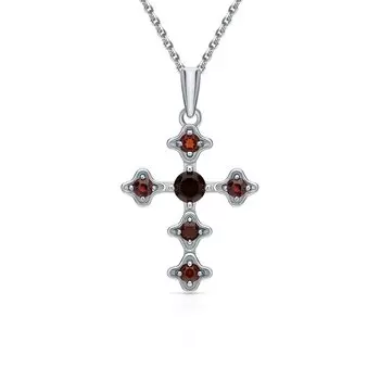 Серебряная подвеска с гранатами природными