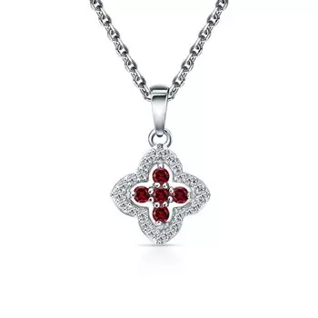 Серебряная подвеска с гранатом