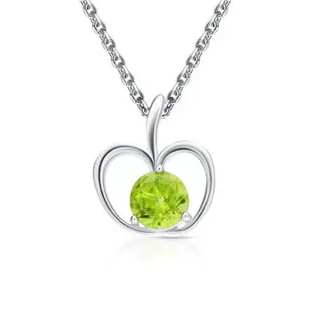 Серебряная подвеска с хризолитами природными