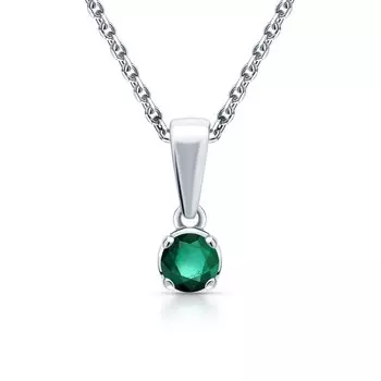 Серебряная подвеска с изумрудами природными