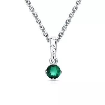 Серебряная подвеска с изумрудами природными